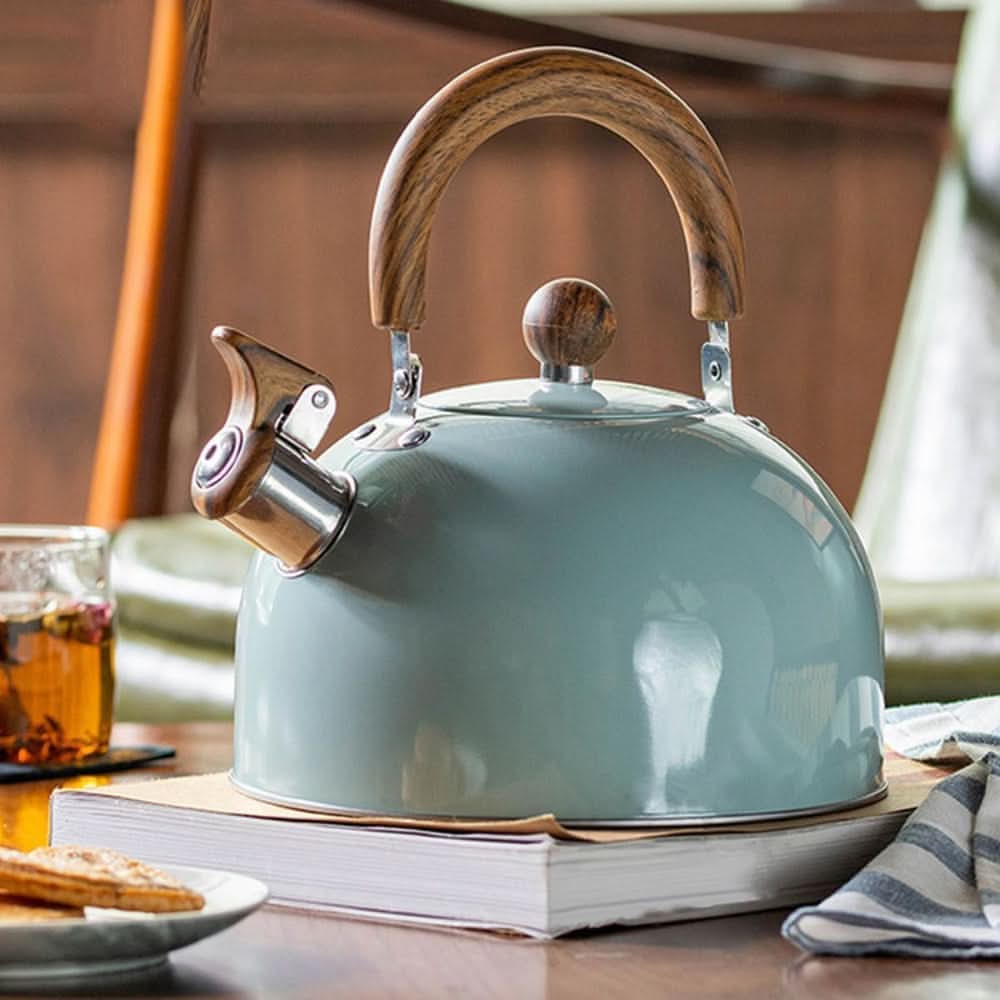 Whistling Kettle Stainless Steel 3 L 6.3 in Ergonomic Handle Boiling Water For Kitchen Gas Induction Electric Cooktop | Thomler