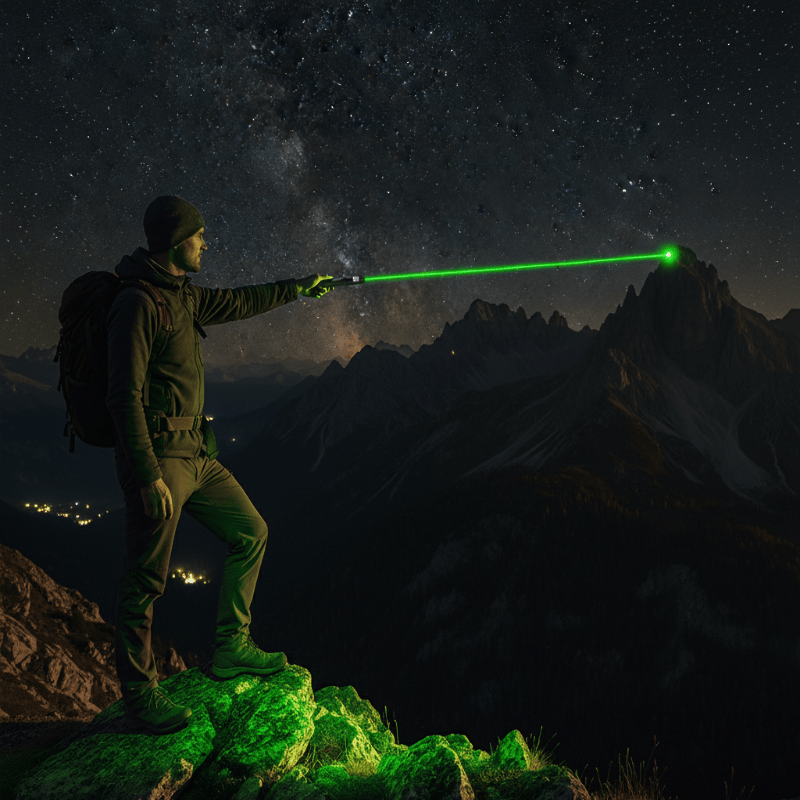Laser Pointer Metal Adjustable Focus 32.8 ft (10,000 m) Range Red Green Violet For Presentations Outdoor Stargazing Precision Beam USB Rechargeable Security Lock | Thomler