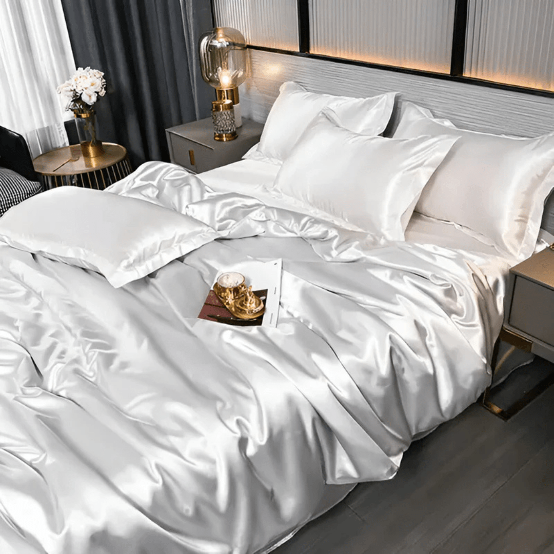 Duvet Cover Set Polyester Fiber Queen Size Smooth Silky Feel Bedroom Comfort Bedding Luxury Sheets | Thomler